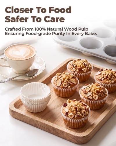 Bake Choice Muffin Pan for Baking, Standard Cupcake Pan, Cream Gray