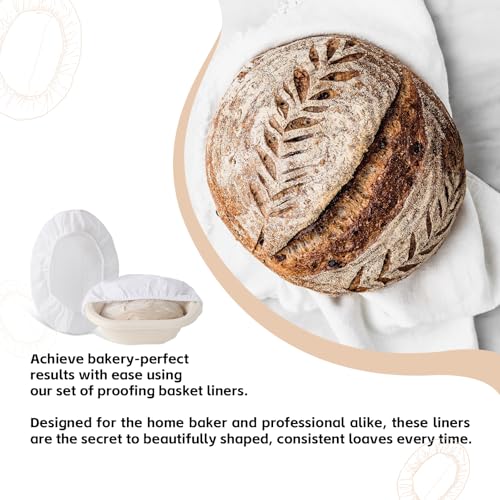 6 Pack Bread Proofing Basket Covers Liners fit 8in Oval - size: 8inch Oval