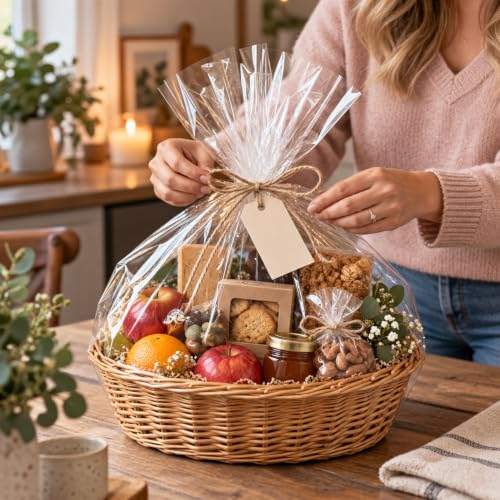 Morepack Large Cellophane Bags for Gift Baskets 30x40 Inches 20Pcs - size: 30x40 Inch (20 Count)