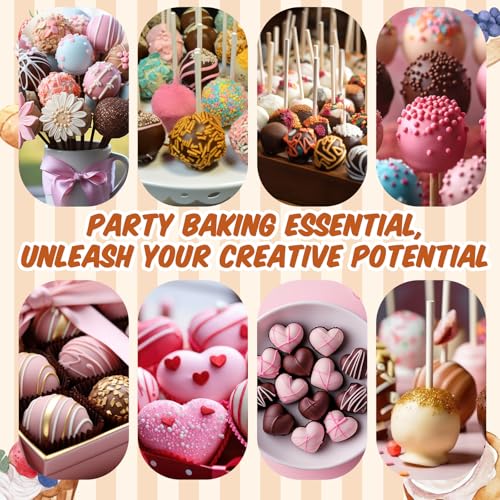 2 Pcs Large-sized Round and Heart Cake Pop Molds Press Set - color: Round and Heart, size: Large
