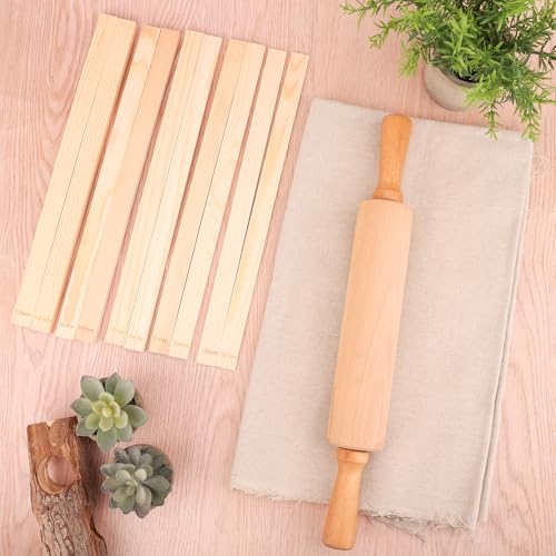 12P Pottery Tools-Slab Roller for Clay Pottery Ceramic Rolling Pin Guides