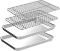 Half Sheet Pans with Rack Set [2 Pans + 2 Racks], CEKEE Stainless Half Size Large Baking Sheets with Rack -18 Inch Baking Tray Set- Rust & Warp Resistant & Heavy Duty Large Cookie Sheet - size: 18*12*1Inch