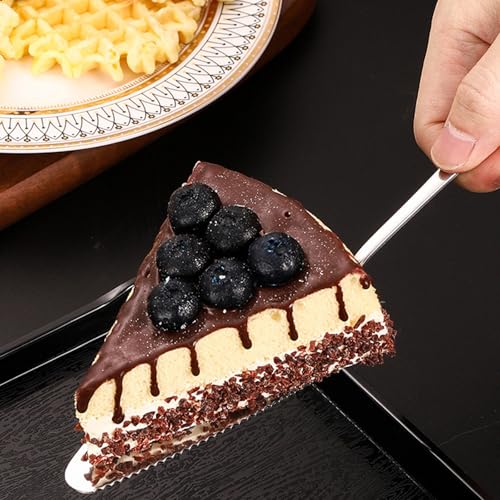 Cake Pie Server, 2 Pack Stainless Steel Pizza Pastry Cake Slicer Server Set, Cake Cutter with Serrated Edges for Kitchen, Restaurants, Wedding, Birthdays and Parties - style: A-Silver 2 Sets