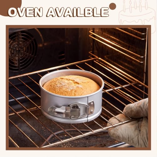 4 Pcs 4 Inch Non Stick Springform Pan with Removable Bottom Silver - color: Sliver, size: 4 Inch