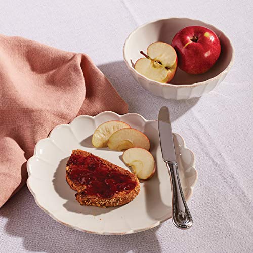 Lenox French Perle Scallop Accent Plates, Appetizer Plate Set for 4 - color: White, style: Accent Plates, Set of 4