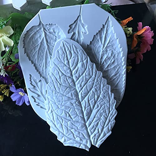 Leaf Silicone Mold Rose Flower Fondant Molds DIY Cake Decorating Tools Sugarcraft Candy Resin Clay Chocolate Gumpaste Moulds (2pcs(13 * 13.5cm,8.6 * 13.3cm)) - size: 2 pieces (5.12 x 5.31 inches, 3.39 x 5.24 inches)