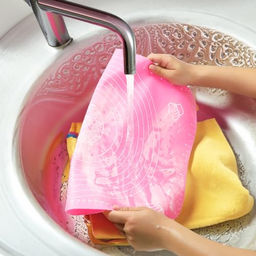 Silicone Baking Mat for Rolling Out Pastry Dough, 20 x 16 Inches, Pink
