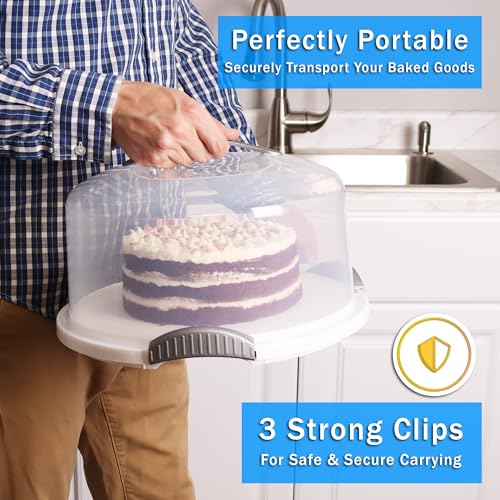 JOEY'Z EXTRA LARGE Cake Carrier - Holds up to 12 Inch 3-Layer Cake - White - color: White