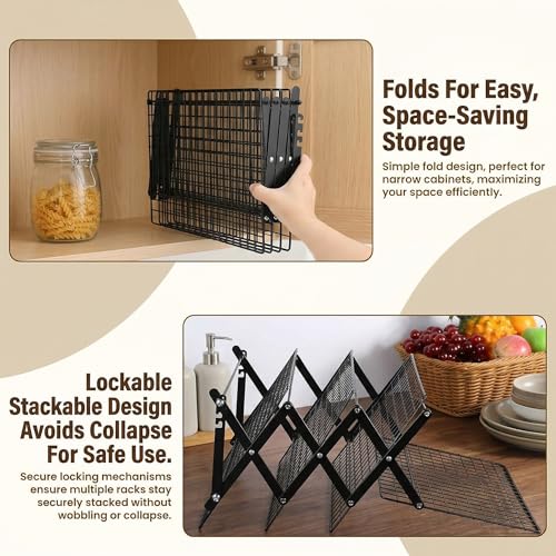 4-Tier Cooling Racks for Baking & Cooking,Collapsible,10" x 16.7"