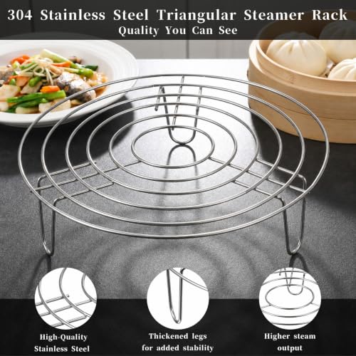 Round Steamer Rack and Cooling Rack, 7.8 Inch Heavy Duty Stainless Steel