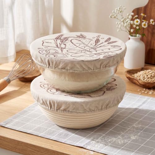 Elastic Bread Proofing Bowl Covers 2-Pack with Waterproof Liner - color: 10 Inch