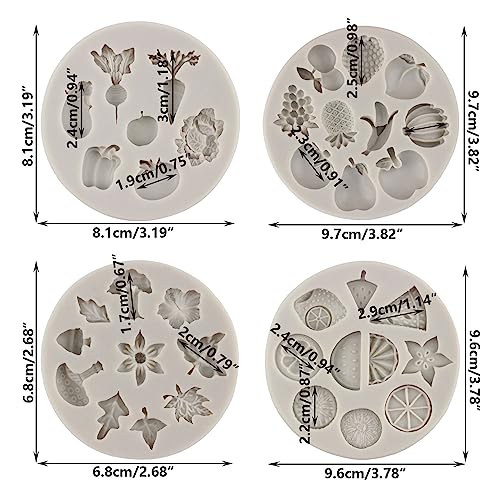 Sijiangmold Vegetable Fruit Silicone Mold Flower Leaf Fondant Mold - color: Style C