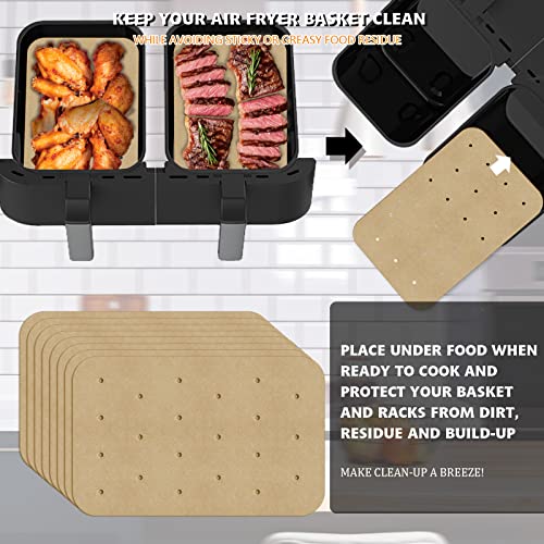 WMKGG Rectangular Air Fryer Parchment Paper, 200 PCS Air Fryer Liners - size: 5.5"x8.1"-200 pcs Parchment Paper