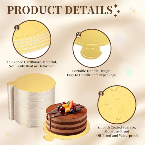 uxcell 300Pcs Mini Cake Boards 3.5" Cardboard Cake Base Round Paper Gold - color: Gold, size: 3.5 Inch