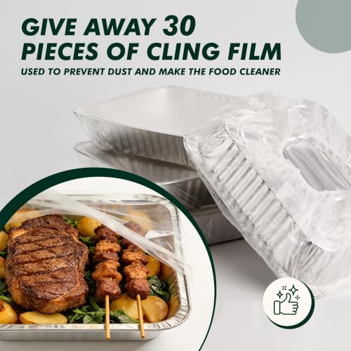 9x13 Aluminum Foil Pans 30 Pack, Disposable Baking Pan for Roasting - size: 30 Pack