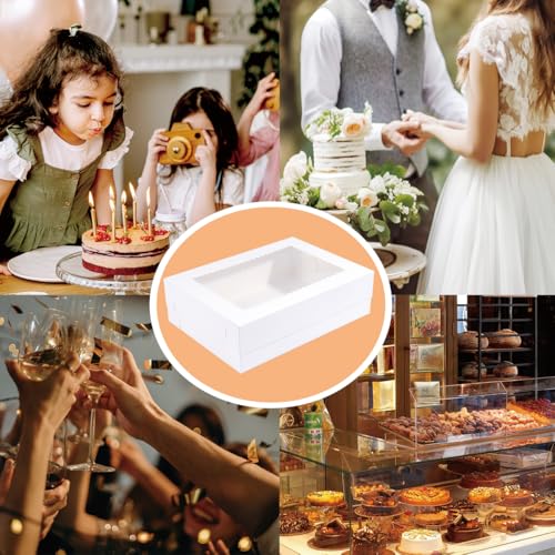 14x10x4 Inches 10 Pack Cake Boxes with Cake Boards