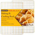 2 PCS Cooling Racks for Cooking and Baking, 10" x 15", Gold - color: Gold, size: 10‘’x15‘’-2PC