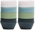 The Silicone Kitchen Reusable Mini Silicone Baking Cup, Non-Toxic, BPA Free, Dishwasher Safe, Mini, 48 Pack, White Blue Green - size: Mini (Pack of 2)