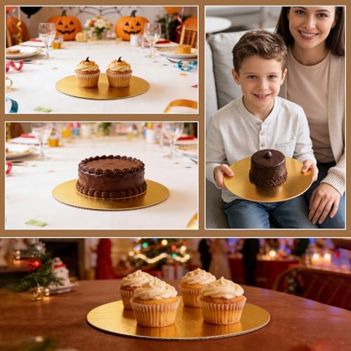 8 Pack 10 Inch Round Cake Boards,Gold Cardboard Cake Rounds - color: Gold, size: 10Inch, style: Classic Round