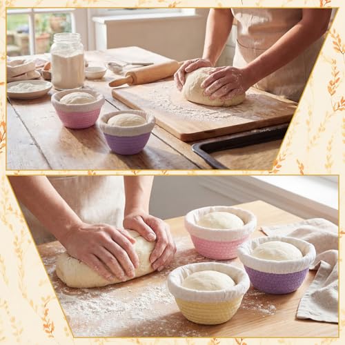4 Pcs Round Banneton Bread Proofing Basket, 5 Inch - size: 5 Inch