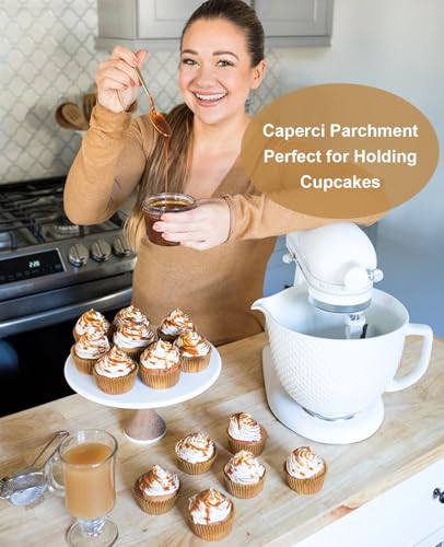 Caperci White Parchment Cupcake Liners 225pcs - Standard Muffin Baking Cups - color: White