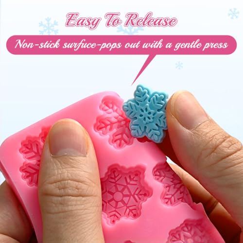 6 Pcs Snowflake Silicone Mold, 3D Christmas Snowflake Fondant Molds - color: Snowflake