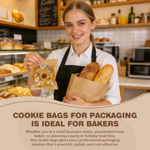 T-Raputa Cookie Bags, 100 Pack, 5.7x6.5 Inch