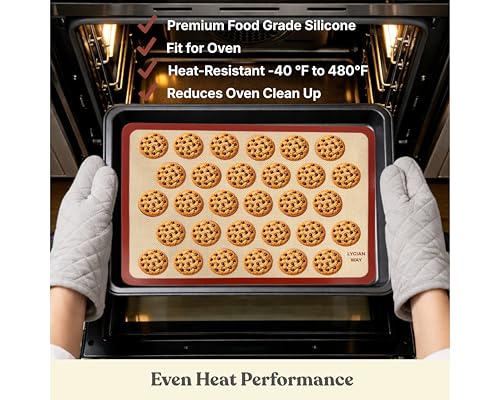 Macaron Silicone Baking Mats Set of 2, Half Sheet Nonstick Reusable Extra Thick Baking Sheet Liners for Macarons, Cookies and Pastry, Red - color: Macaron Red, size: 16.5"L x 11.6"W