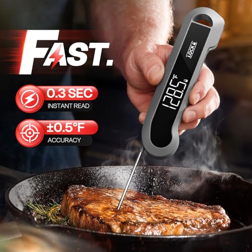 0.3 Sec Instant Read Meat Thermometer Digital for Cooking, Grey - color: Matte Grey