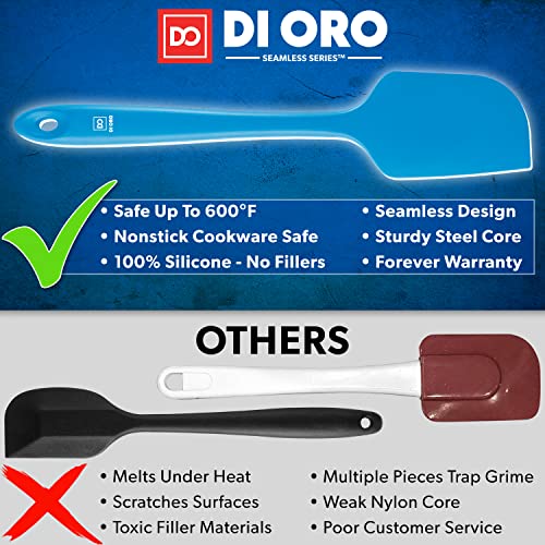 DI ORO Silicone Spatula Set - 600F Heat Resistant, 3-Pc Blue - color: Blue