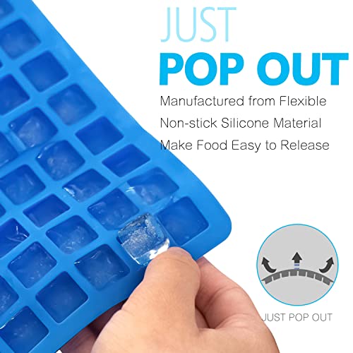 Anaeat 126-Cavity Square Silicone Candy Mold, 2 Pack Non-stick Mini Silicone Chocolate Mold for Homemade Caramels, Jelly, Gummy, Ice Cube, Truffles, Pralines & Ganache - Flexible & Easy to Release - color: 126-Cavity Mini Mold (2 Pack)