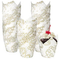 250Pcs Tulip Cupcake Liners,Parchment Paper Cupcake Liner in Standard Size - color: White Golden Cloud