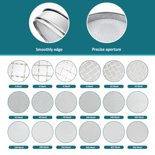 7.9" (20cm) 304 Stainless Steel Lab Sieve, 6 Mesh (3.5mm) Screen Sifter - size: 6Mesh(3.5mm)/Ф7.9in