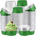 Gejoy 400 Pcs Aluminum Foil Baking Cups with Lids, Classic, Dark Green - color: Dark Green, size: Classic