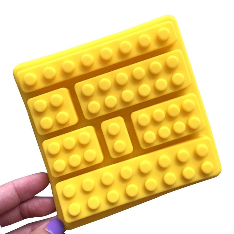 2 Pack, Cute Building Block Shaped Silicone Chocolate Candy Cake Mold - color: 2 Pack Building Block