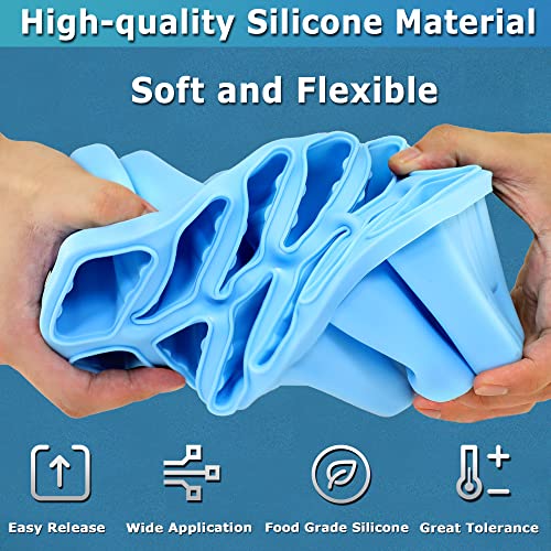 Silicone Popsicle Molds 10-cavity, DIY Ice Pop Mold for Kids Adult Teens, BPA Free Ice Cream Molds for Party Yogurt Juice Smoothies Sticks - color: Blue-10 cavity
