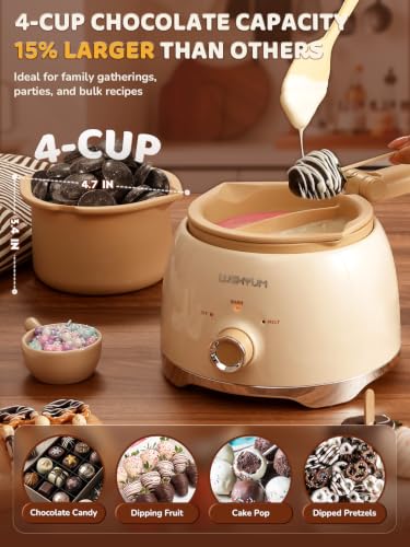 Electric Chocolate Melting Pot, 4-Cup Chocolate, 2 Insert Pots - color: White