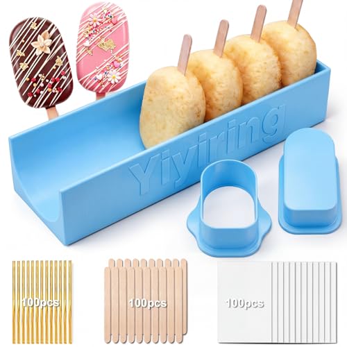 3.6in Cakesicle Cutter with 9in Tray, Blue Cakesicle Mold Set - color: Blue, size: 3.6in, style: Single Slot