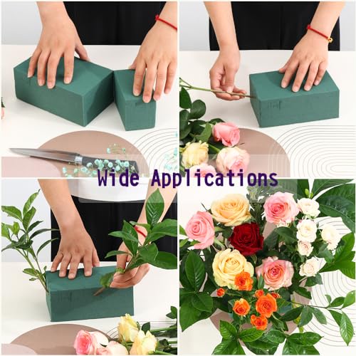 6Pcs Floral Foam Blocks Each (8.85”L x 4.1”Wx 2.75”H) Green Wet & Dry Flower Foam for Fresh & Artificial Flower Arrangements, DIY Crafts, Arts, Weddings, Birthdays and Garden Decorations