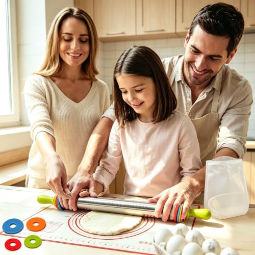 3-in-1 Adjustable Rolling Pin with Handle