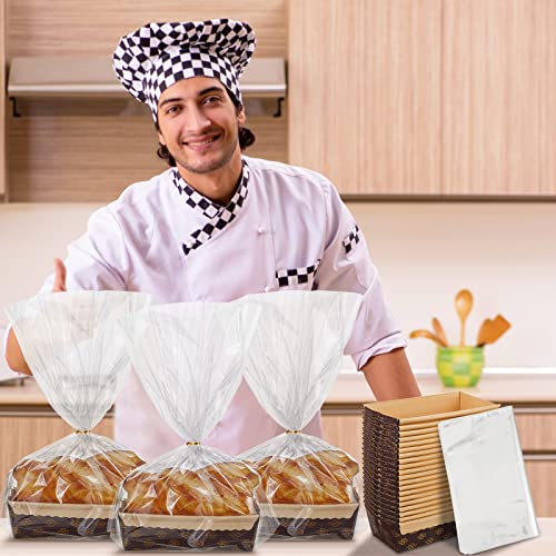 Tessco for you 75 Sets Disposable Paper Loaf Pans Mini Brown 6x2.5x2 in