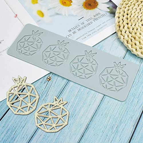 TUKE 3D Hollow Lace Fondant Molds Fruits Leaf Shape Lace Mat Party Cake Decoration Tool Cupcake Mat Silicone Molds for Polymer Clay Chocolate Baking Gummy Mould (Pomegranate_9.52x3.16x0.08inch_I) - size: Pomegranate_9.52x3.16x0.08inch_I