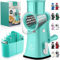 Rotary Cheese Grater Hand Crank, Vegetable Shredder - Teal - color: 21 - Teal