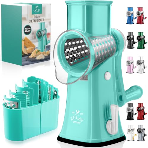 Rotary Cheese Grater Hand Crank, Vegetable Shredder - Teal - color: 21 - Teal