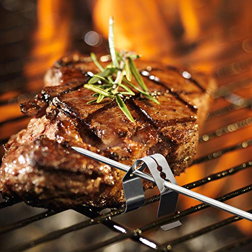 8 Pcs Meat Grill Thermometer Probe Holder Clip, 2 Style Temp BBQ Camping