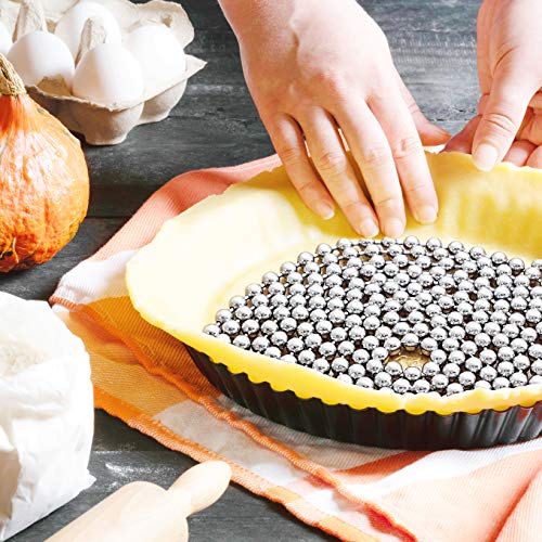 Durable Baking Supplies: 2 Pack Stainless Steel Chain Pie Weights, Reusable and Easy to Clean, Odorless, Safe Pie Weights for Pie Crusts, Oven Safe Baking Beads (10 feet) - size: 10 ft x 2