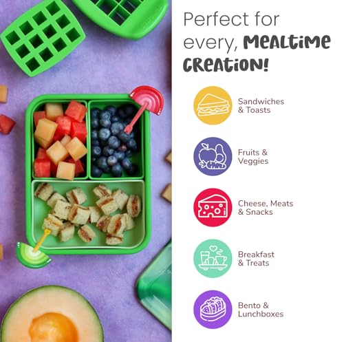 FunBites Purple Squares Sandwich Cutters For Kids Lunch Toddler Bite Size - color: Purple Squares