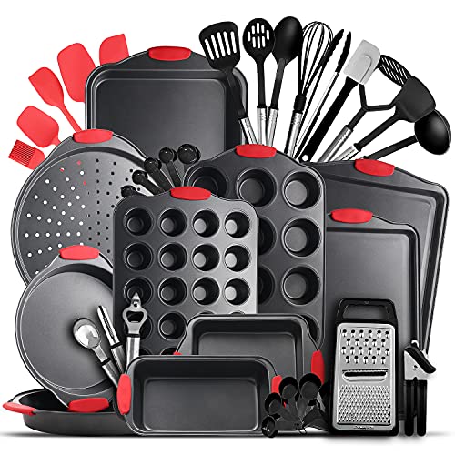 Eatex Baking Sheet Set, 39 Piece Baking Pans Set, Cookie Sheets for Baking - size: 39-Piece Set Black
