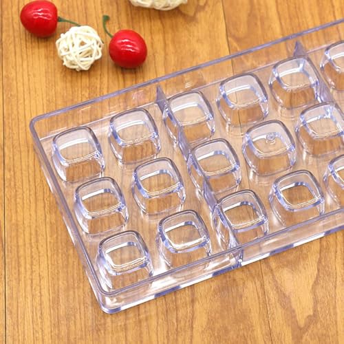 21 Grid Chocolate Candy Mold PC Polycarbonate Chocolate Making Mould with Scraper (Cube Shape) - color: Cube Shape