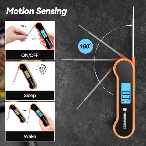 0.5 Sec Instant Read Meat Thermometer Digital for Cooking, Orange - color: Orange